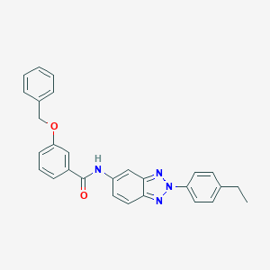 molecular formula C28H24N4O2 B316740 3-(benzyloxy)-N-[2-(4-ethylphenyl)-2H-benzotriazol-5-yl]benzamide 