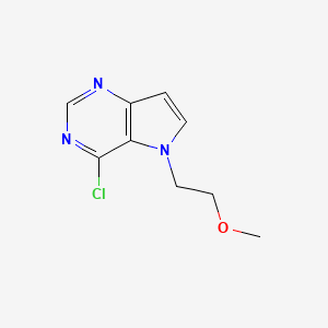 molecular formula C9H10ClN3O B3167417 4-氯-5-(2-甲氧基乙基)-5H-吡咯并[3,2-d]嘧啶 CAS No. 919278-16-3