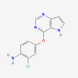 molecular formula C12H9ClN4O B3167421 2-chloro-4-(5H-pyrrolo[3,2-d]pyrimidin-4-yloxy)aniline CAS No. 919278-23-2