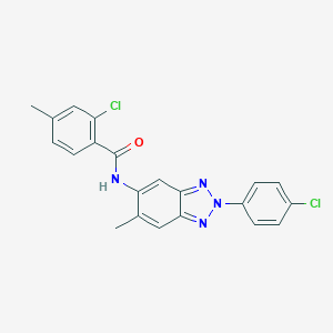 molecular formula C21H16Cl2N4O B316744 2-chloro-N-[2-(4-chlorophenyl)-6-methyl-2H-benzotriazol-5-yl]-4-methylbenzamide 