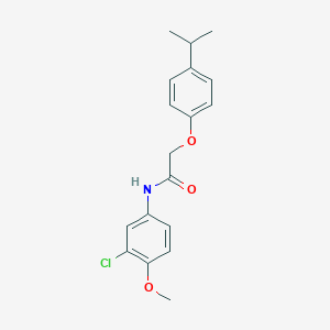 molecular formula C18H20ClNO3 B316748 N-(3-chloro-4-methoxyphenyl)-2-[4-(propan-2-yl)phenoxy]acetamide 