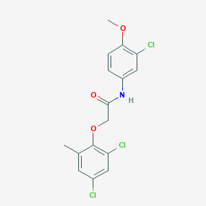 molecular formula C16H14Cl3NO3 B316749 N-(3-chloro-4-methoxyphenyl)-2-(2,4-dichloro-6-methylphenoxy)acetamide 