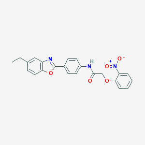 molecular formula C23H19N3O5 B316752 N-[4-(5-ethyl-1,3-benzoxazol-2-yl)phenyl]-2-(2-nitrophenoxy)acetamide 