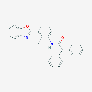 molecular formula C28H22N2O2 B316756 N-[3-(1,3-benzoxazol-2-yl)-2-methylphenyl]-2,2-diphenylacetamide 