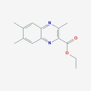 molecular formula C14H16N2O2 B3167573 Ethyl 3,6,7-trimethylquinoxaline-2-carboxylate CAS No. 92255-89-5