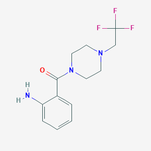 molecular formula C13H16F3N3O B3167600 2-{[4-(2,2,2-三氟乙基)哌嗪-1-基]羰基}苯胺 CAS No. 923176-14-1