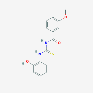 molecular formula C16H16N2O3S B316765 N-[(2-hydroxy-4-methylphenyl)carbamothioyl]-3-methoxybenzamide 