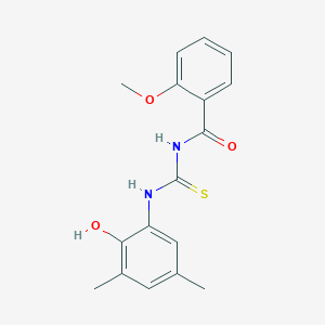 molecular formula C17H18N2O3S B316766 N-[(2-hydroxy-3,5-dimethylphenyl)carbamothioyl]-2-methoxybenzamide 