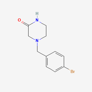 molecular formula C11H13BrN2O B3167661 4-[(4-Bromophenyl)methyl]piperazin-2-one CAS No. 923674-86-6