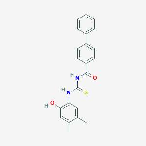 molecular formula C22H20N2O2S B316767 N-[(2-hydroxy-4,5-dimethylphenyl)carbamothioyl]biphenyl-4-carboxamide 