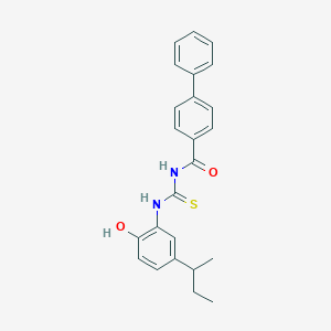 molecular formula C24H24N2O2S B316768 N-{[5-(butan-2-yl)-2-hydroxyphenyl]carbamothioyl}biphenyl-4-carboxamide 