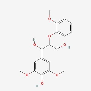 molecular formula C18H22O7 B3167684 1-(4-Hydroxy-3,5-dimethoxyphenyl)-2-(2-methoxyphenoxy)propane-1,3-diol CAS No. 92409-34-2