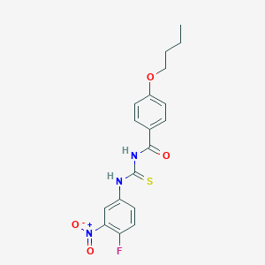 molecular formula C18H18FN3O4S B316770 4-butoxy-N-[(4-fluoro-3-nitrophenyl)carbamothioyl]benzamide 