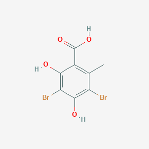 molecular formula C8H6Br2O4 B3167700 3,5-Dibromo-2,4-dihydroxy-6-methylbenzoic acid CAS No. 92455-24-8