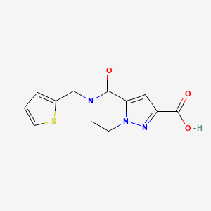 molecular formula C12H11N3O3S B3167720 4-Oxo-5-(thiophen-2-ylmethyl)-4,5,6,7-tetrahydropyrazolo[1,5-a]pyrazine-2-carboxylic acid CAS No. 924645-68-1