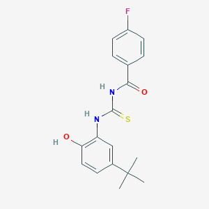 molecular formula C18H19FN2O2S B316773 N-[(5-tert-butyl-2-hydroxyphenyl)carbamothioyl]-4-fluorobenzamide 