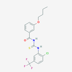 molecular formula C19H18ClF3N2O2S B316775 3-butoxy-N-{[2-chloro-5-(trifluoromethyl)phenyl]carbamothioyl}benzamide 