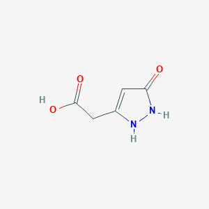 molecular formula C5H6N2O3 B3167768 (5-oxo-2,5-dihydro-1H-pyrazol-3-yl)acetic acid CAS No. 924858-85-5