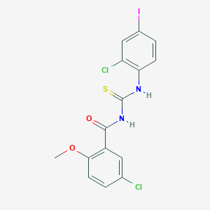 molecular formula C15H11Cl2IN2O2S B316777 5-chloro-N-[(2-chloro-4-iodophenyl)carbamothioyl]-2-methoxybenzamide 