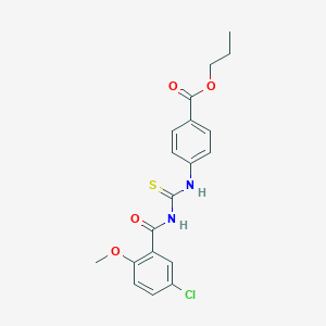 molecular formula C19H19ClN2O4S B316778 Propyl 4-({[(5-chloro-2-methoxybenzoyl)amino]carbothioyl}amino)benzoate 