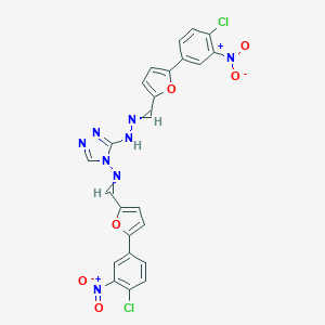 molecular formula C24H14Cl2N8O6 B316781 N,4-bis[[5-(4-chloro-3-nitrophenyl)furan-2-yl]methylideneamino]-1,2,4-triazol-3-amine 