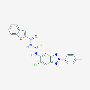 molecular formula C23H16ClN5O2S B316785 N-{[6-chloro-2-(4-methylphenyl)-2H-benzotriazol-5-yl]carbamothioyl}-1-benzofuran-2-carboxamide 