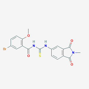 molecular formula C18H14BrN3O4S B316788 N-(5-bromo-2-methoxybenzoyl)-N'-(2-methyl-1,3-dioxo-2,3-dihydro-1H-isoindol-5-yl)thiourea 