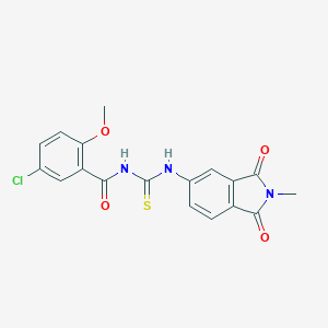 molecular formula C18H14ClN3O4S B316789 5-chloro-2-methoxy-N-[(2-methyl-1,3-dioxo-2,3-dihydro-1H-isoindol-5-yl)carbamothioyl]benzamide 