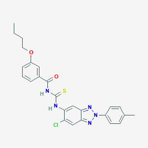 molecular formula C25H24ClN5O2S B316790 N-(3-butoxybenzoyl)-N'-[6-chloro-2-(4-methylphenyl)-2H-1,2,3-benzotriazol-5-yl]thiourea 