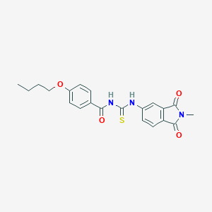 molecular formula C21H21N3O4S B316791 4-butoxy-N-[(2-methyl-1,3-dioxo-2,3-dihydro-1H-isoindol-5-yl)carbamothioyl]benzamide 