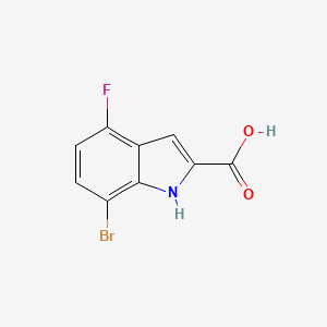 molecular formula C9H5BrFNO2 B3167913 7-溴-4-氟-1H-吲哚-2-羧酸 CAS No. 926208-98-2