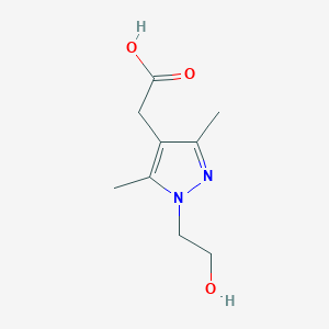 molecular formula C9H14N2O3 B3167939 [1-(2-hydroxyethyl)-3,5-dimethyl-1H-pyrazol-4-yl]acetic acid CAS No. 926213-17-4