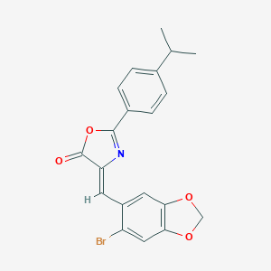 molecular formula C20H16BrNO4 B316810 4-[(6-bromo-1,3-benzodioxol-5-yl)methylene]-2-(4-isopropylphenyl)-1,3-oxazol-5(4H)-one 