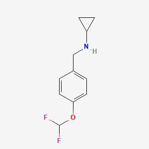 molecular formula C11H13F2NO B3168129 N-{[4-(Difluoromethoxy)phenyl]methyl}cyclopropanamine CAS No. 926253-81-8