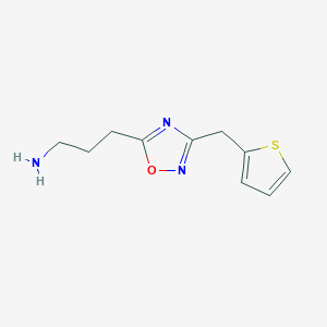 molecular formula C10H13N3OS B3168153 3-[3-(Thiophen-2-ylmethyl)-1,2,4-oxadiazol-5-yl]propan-1-amine CAS No. 926260-69-7