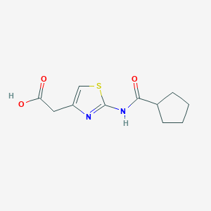 molecular formula C11H14N2O3S B3168167 {2-[(Cyclopentylcarbonyl)amino]-1,3-thiazol-4-YL}acetic acid CAS No. 926263-87-8