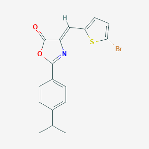 molecular formula C17H14BrNO2S B316821 4-[(5-bromo-2-thienyl)methylene]-2-(4-isopropylphenyl)-1,3-oxazol-5(4H)-one 