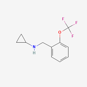 molecular formula C11H12F3NO B3168232 N-{[2-(Trifluoromethoxy)phenyl]methyl}cyclopropanamine CAS No. 926273-54-3