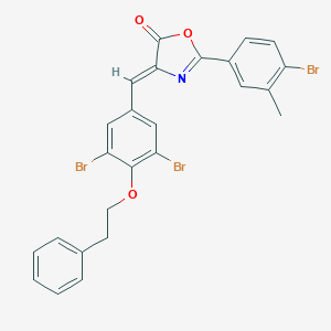 molecular formula C25H18Br3NO3 B316824 2-(4-bromo-3-methylphenyl)-4-[3,5-dibromo-4-(2-phenylethoxy)benzylidene]-1,3-oxazol-5(4H)-one 