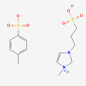 molecular formula C14H22N2O6S2 B3168269 1H-咪唑鎓，1-甲基-3-(3-磺丙基)-，4-甲苯磺酸盐(1:1) CAS No. 926905-78-4