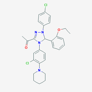 1-[1-(4-chlorophenyl)-4-[3-chloro-4-(1-piperidinyl)phenyl]-5-(2-ethoxyphenyl)-4,5-dihydro-1H-1,2,4-triazol-3-yl]ethanone