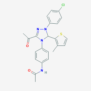 N-{4-[3-acetyl-1-(4-chlorophenyl)-5-(3-methyl-2-thienyl)-1,5-dihydro-4H-1,2,4-triazol-4-yl]phenyl}acetamide