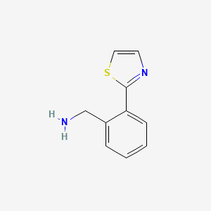 molecular formula C10H10N2S B3168310 [2-(1,3-Thiazol-2-yl)phenyl]methanamine CAS No. 927802-41-3