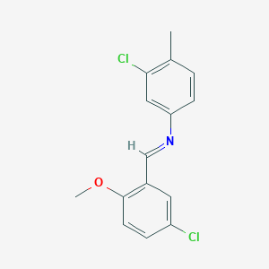 molecular formula C15H13Cl2NO B316832 N-(5-chloro-2-methoxybenzylidene)-N-(3-chloro-4-methylphenyl)amine 