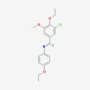 molecular formula C18H20ClNO3 B316833 N-(3-chloro-4-ethoxy-5-methoxybenzylidene)-4-ethoxyaniline 