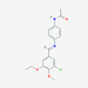 molecular formula C18H19ClN2O3 B316834 N-{4-[(3-chloro-5-ethoxy-4-methoxybenzylidene)amino]phenyl}acetamide 