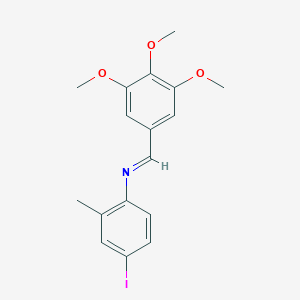 molecular formula C17H18INO3 B316835 4-iodo-2-methyl-N-(3,4,5-trimethoxybenzylidene)aniline 