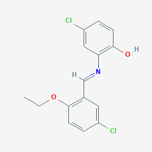 molecular formula C15H13Cl2NO2 B316837 4-Chloro-2-[(5-chloro-2-ethoxybenzylidene)amino]phenol 