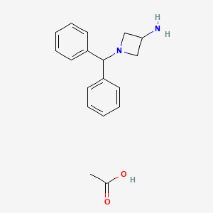 molecular formula C18H22N2O2 B3168391 1-Diphenylmethylazetidin-3-amine acetate CAS No. 928672-57-5