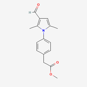 molecular formula C16H17NO3 B3168403 methyl [4-(3-formyl-2,5-dimethyl-1H-pyrrol-1-yl)phenyl]acetate CAS No. 928708-26-3
